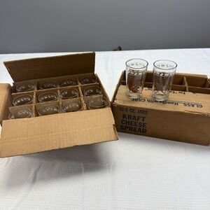 Lot 20 Vintage Kraft Cheese Swanky Swigs Glasses Owens Original Box (2) Juice Sm